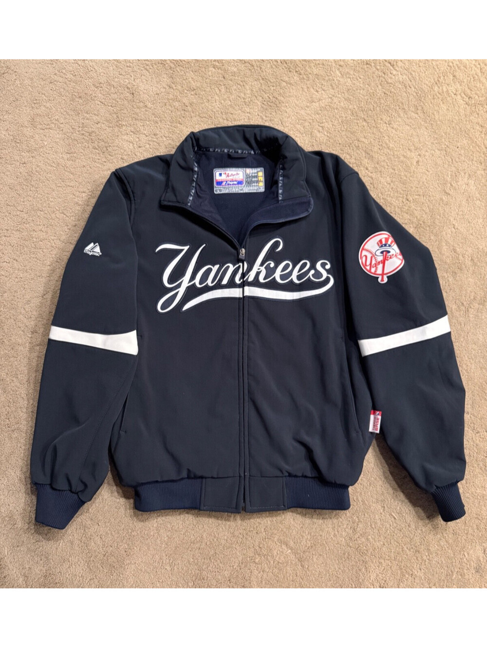 Vtg Majestic Therma Base New York Yankees Dugout Jacket Large EUC